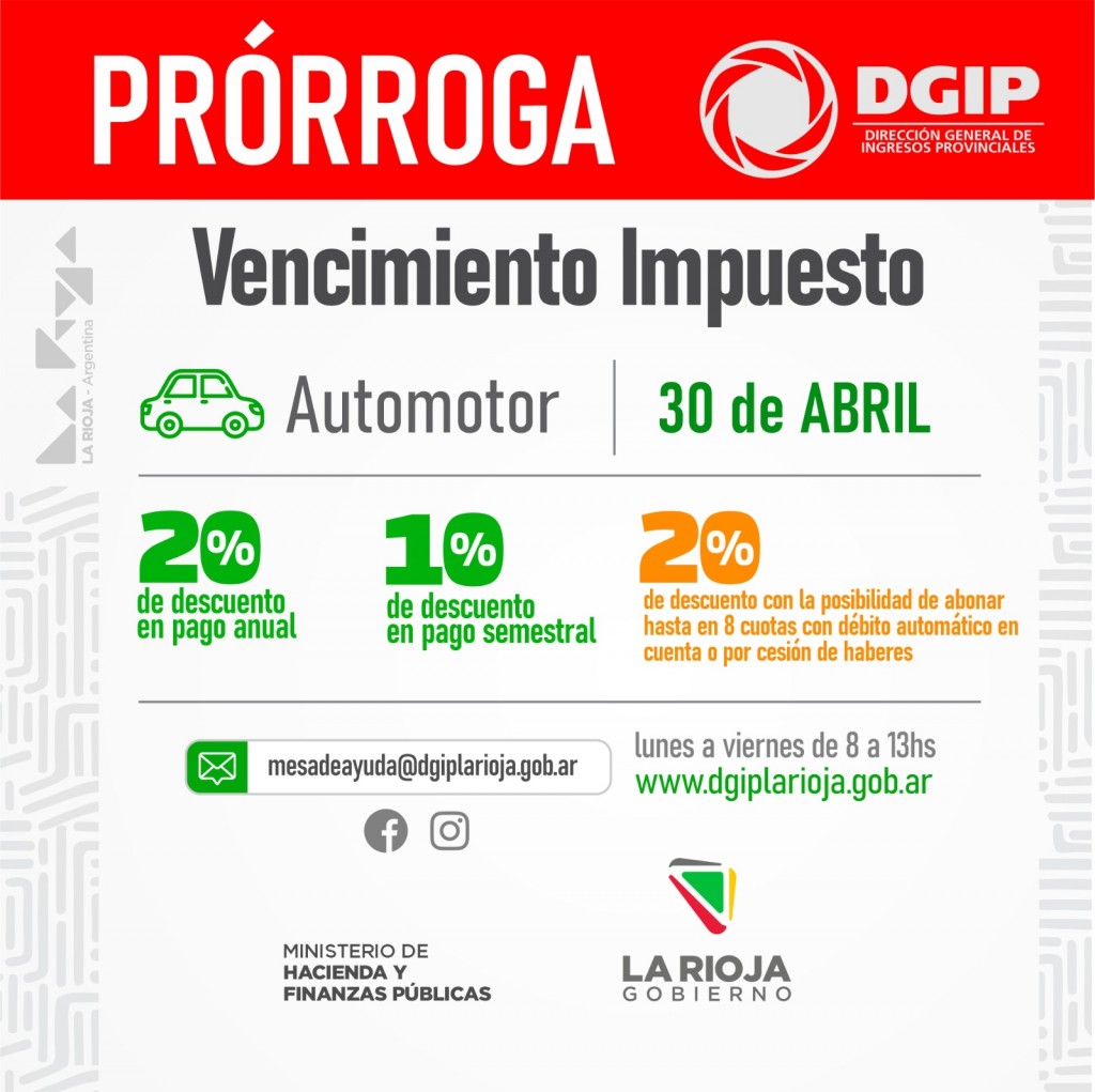 Prorrogan el vencimiento del Impuesto Automotor hasta el 30 de abril